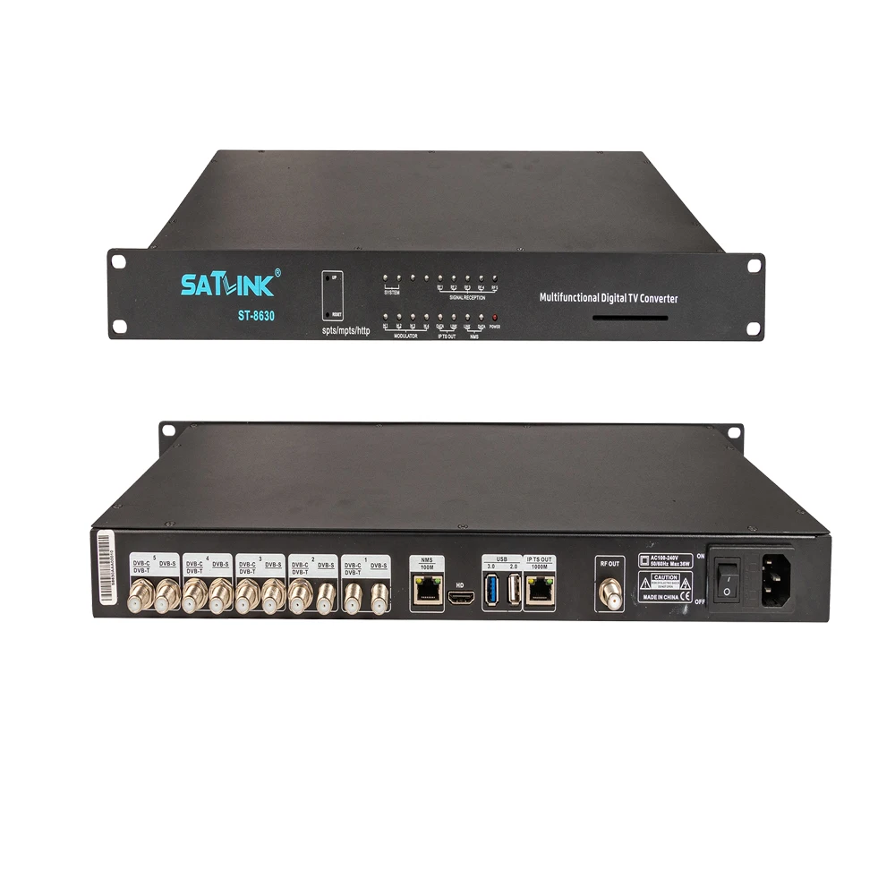 SATLINK ST-8630 Многофункциональный цифровой ТВ преобразователь DVB-S/S2 DVB-T DVB-C 5 каналов сигналов ввода-вывода 4 канала DVB-T