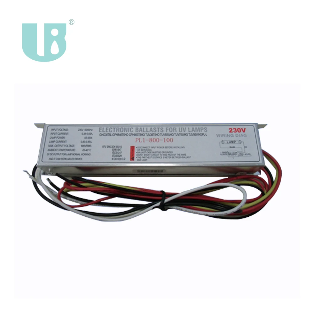 0.83A 230V for 95W uv lamp Electronic ballast PL1-800-100