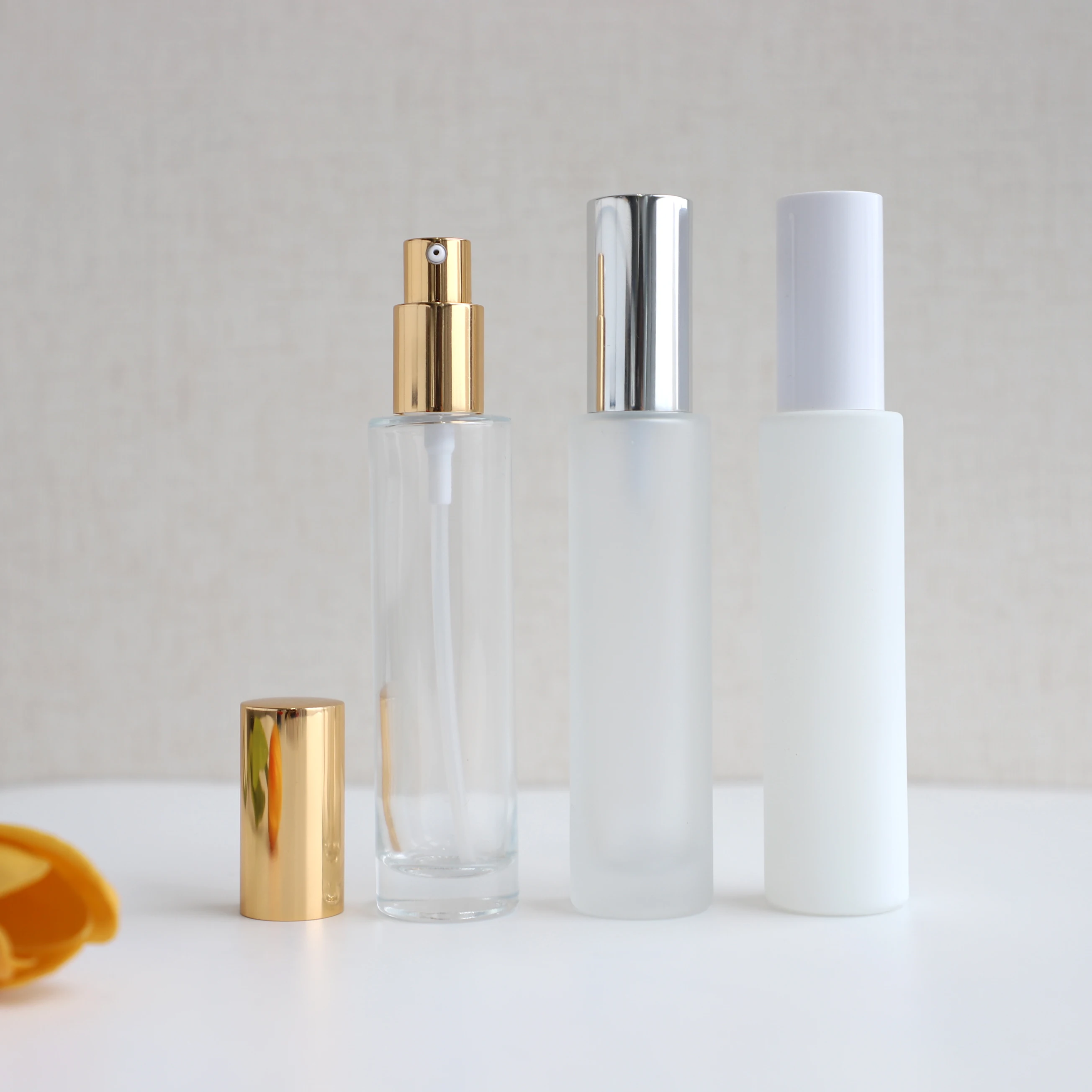 Custom Empty Thin Tall Style Glass Bottle for Cosmetics Skincare Packing