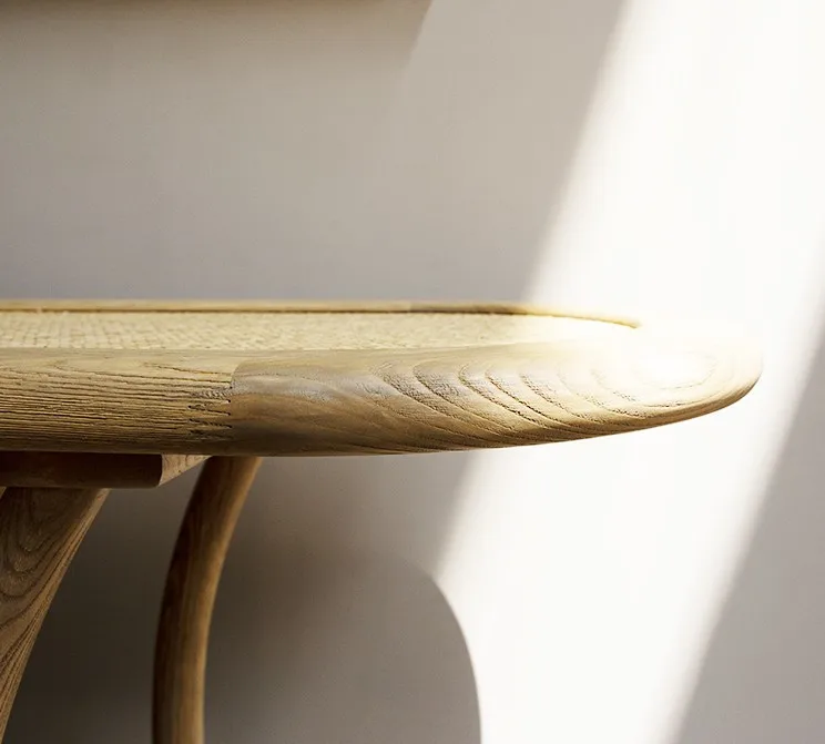 Nordic fashion home stay high-end hall real wood rattan porch table custom furniture