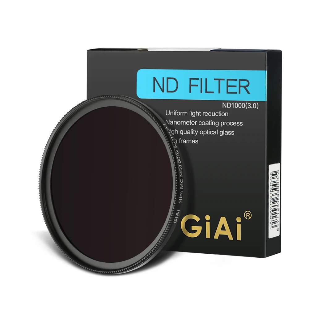GiAi pro 55mm Camera ND filter Neutral density filter ND1000 for camera lens