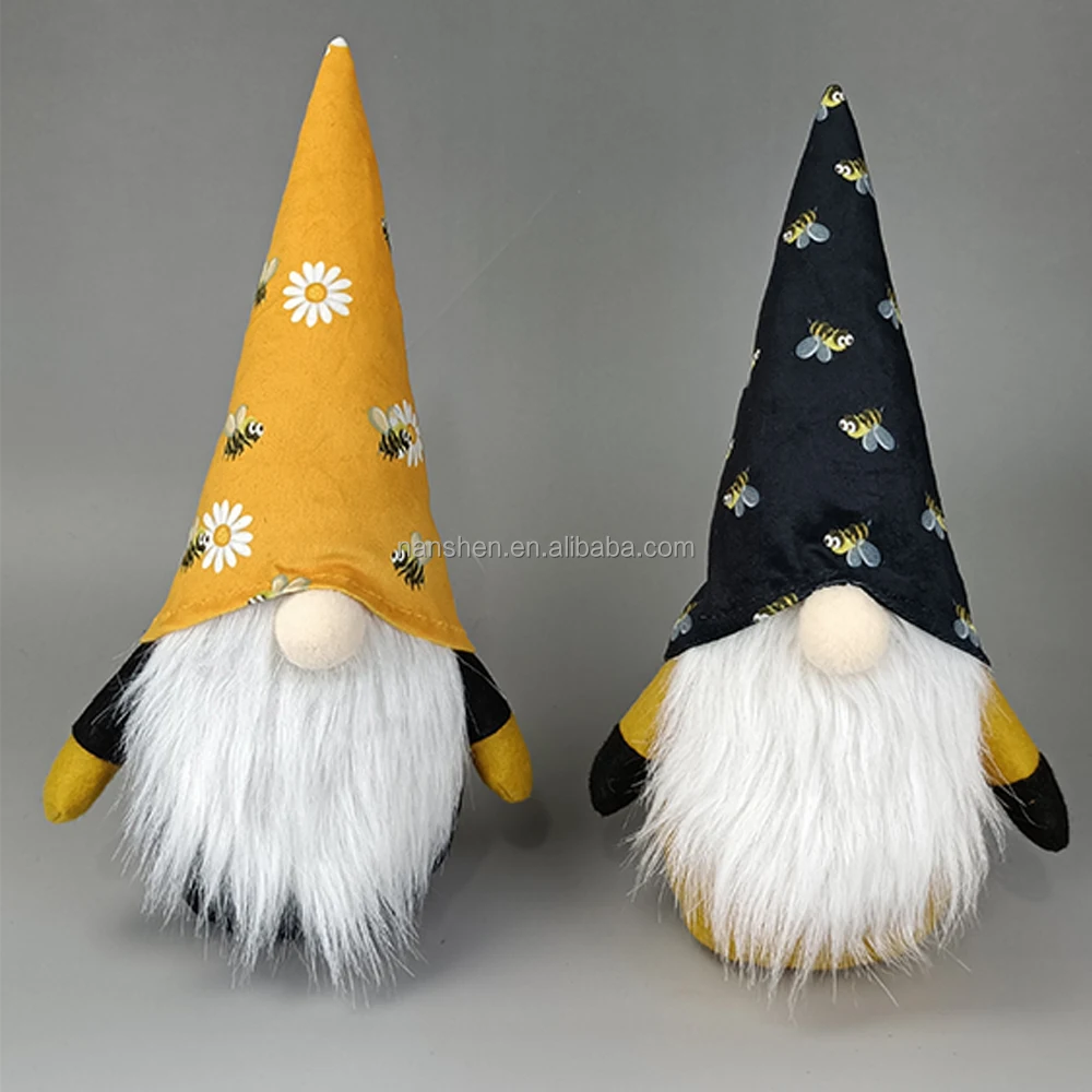 Bumble Bee Gnomes Plush World Bee Day Faceless Doll for Home Farmhouse Kitchen Decor