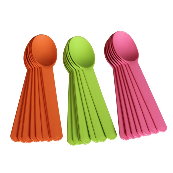 Biodegradable Frozen Yogurt Spoon Cornstarch Plastic Disposable Spoons Colorful Corn Starch Frozen Ice Cream Spoons
