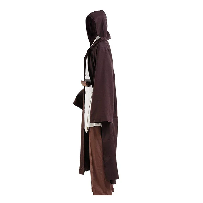 Halloween Movie Coffee Luke skywalker Outfit for Jedi Costume Hooded Robe
