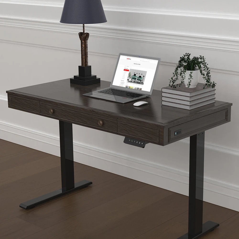 Office Standing Desk Computer Charging Loctek EHD101 Wooden Luxury Antique Classic Executive American Adjustable Electric Home