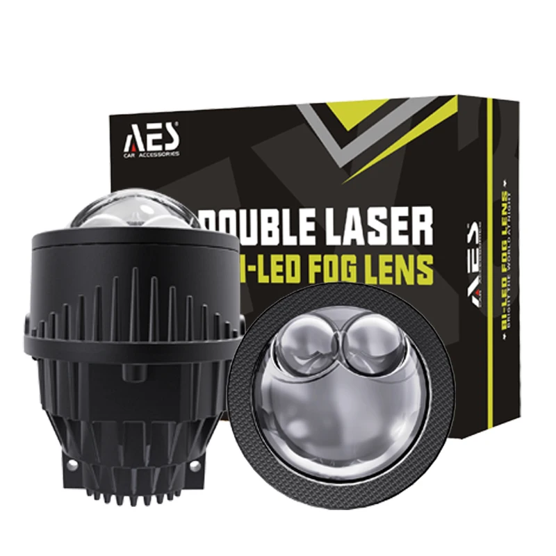 AES fresh FX Dual laser bi led fog lamp high power hi lo beam two lens headlight auto parts 3 inch 6000K 5500K