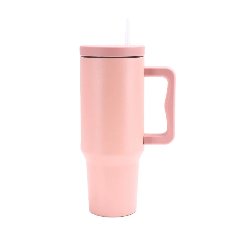 Mikenda Metal thermos 40OZ mug American style 304 stainless steel straw Ice Bar Car cup