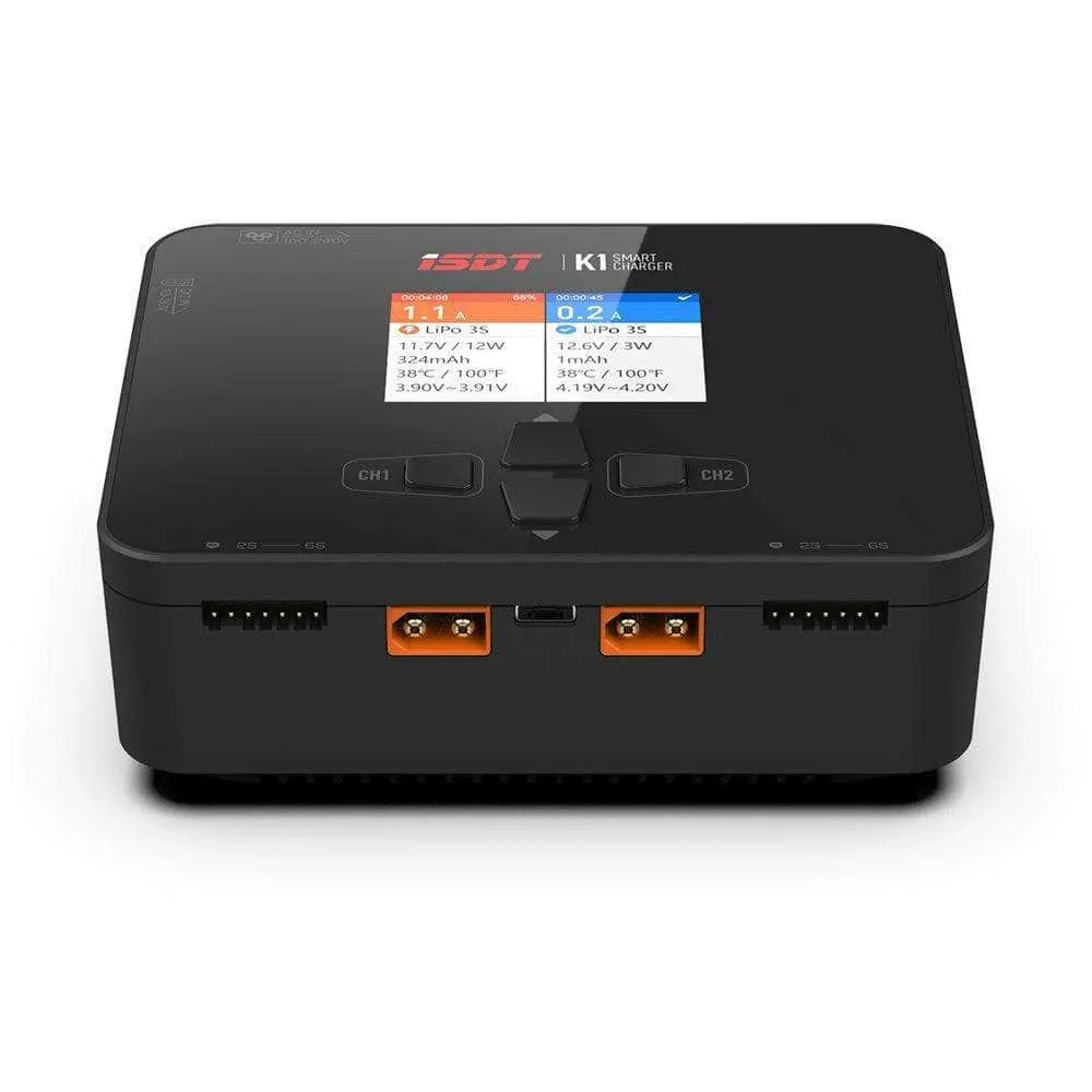 
 ISDT K1 AC 100W DC 2X250W 10A Двухканальное балансирующее зарядное устройство для аккумулятора Lipo  