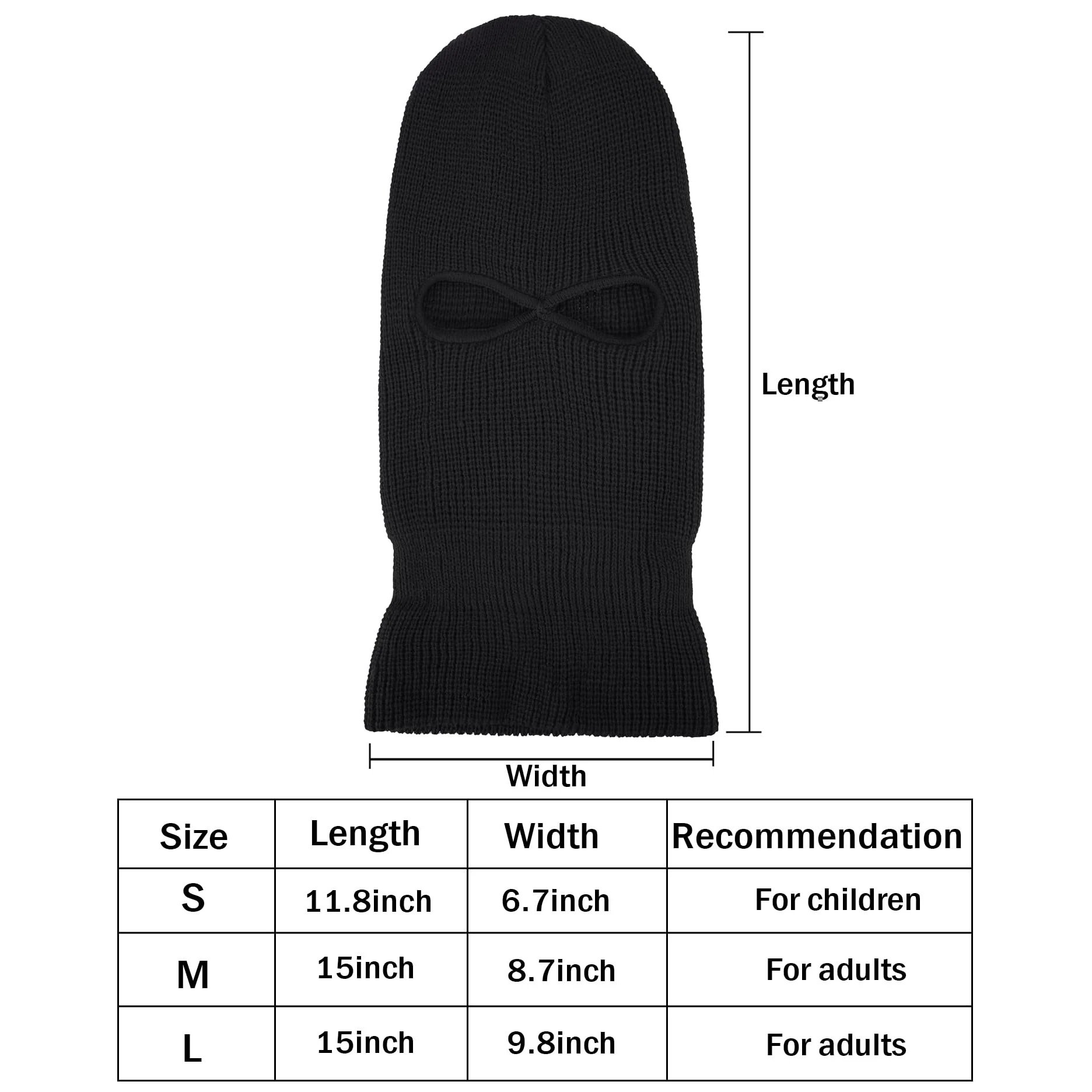 Winter skimask Full Face Ski Mask Knitted Custom 2 hole Balaclava
