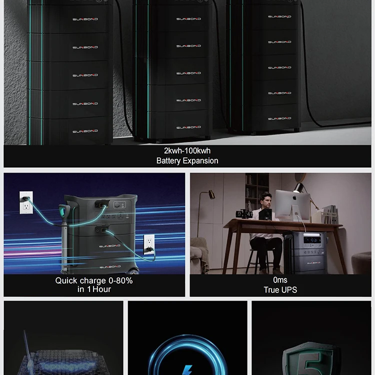 Portable Power Station Battery 2200w 4400w 6600w Solar Generator For Emergency Backup