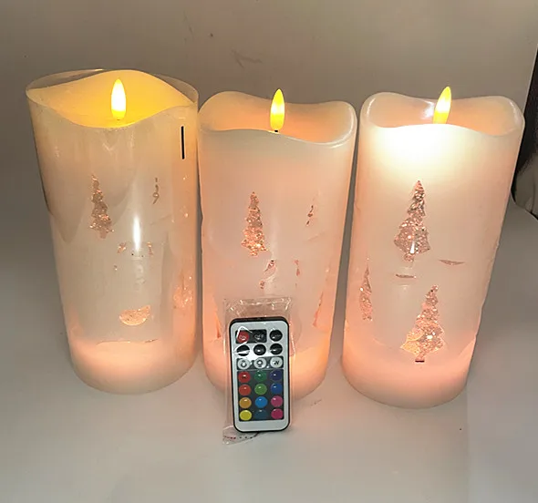 Newly designed Remote control function led 3D light candle/Water swirl led light candle