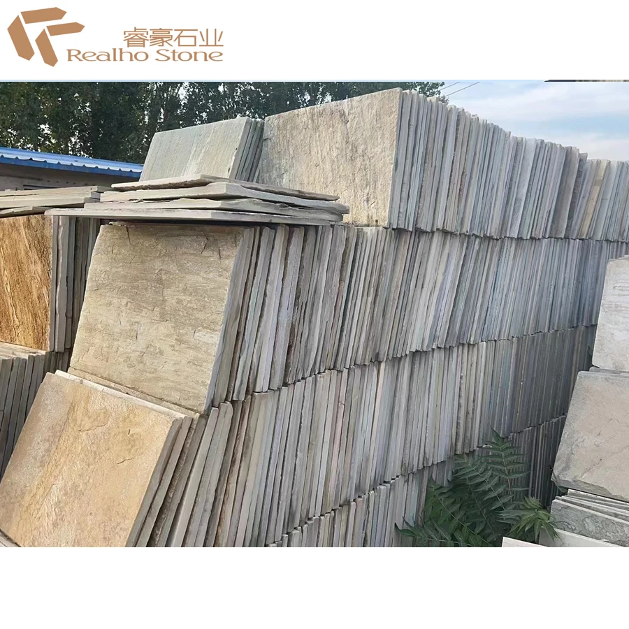 Natural Rusty Color Yellow Slate Flooring tile For Outdoor tile