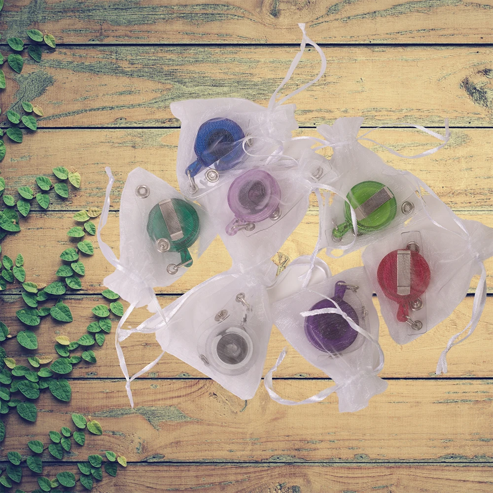 Colorful YoYo ID Reel Badge Carabiner Reel Round Retractable Badge Reel