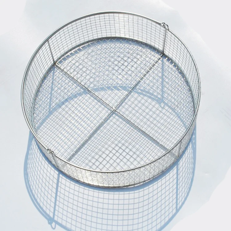 Customized disinfection basket 304 316 with handle stainless steel wire mesh ultrasonic cleaning basket