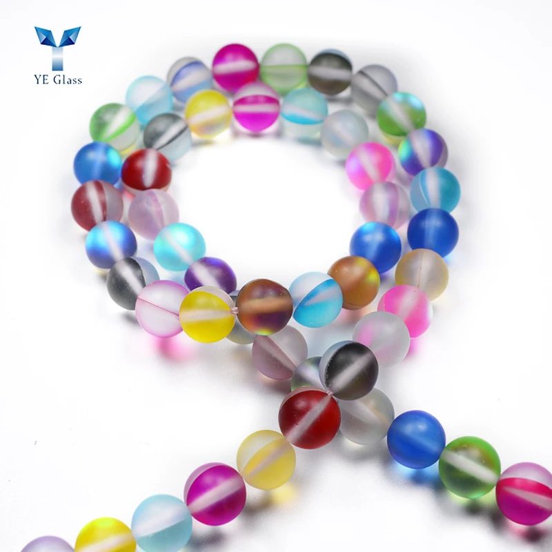 Multicolor6/8/10/12mm Rainbow Moonstone Round Beads Grade Round Loose Bead