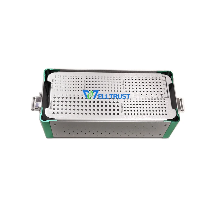 Hotselling Basic Orthopedic Surgery Instruments Kit Bone Implant Sterilizing Locking Screw Medical Sterilization Box