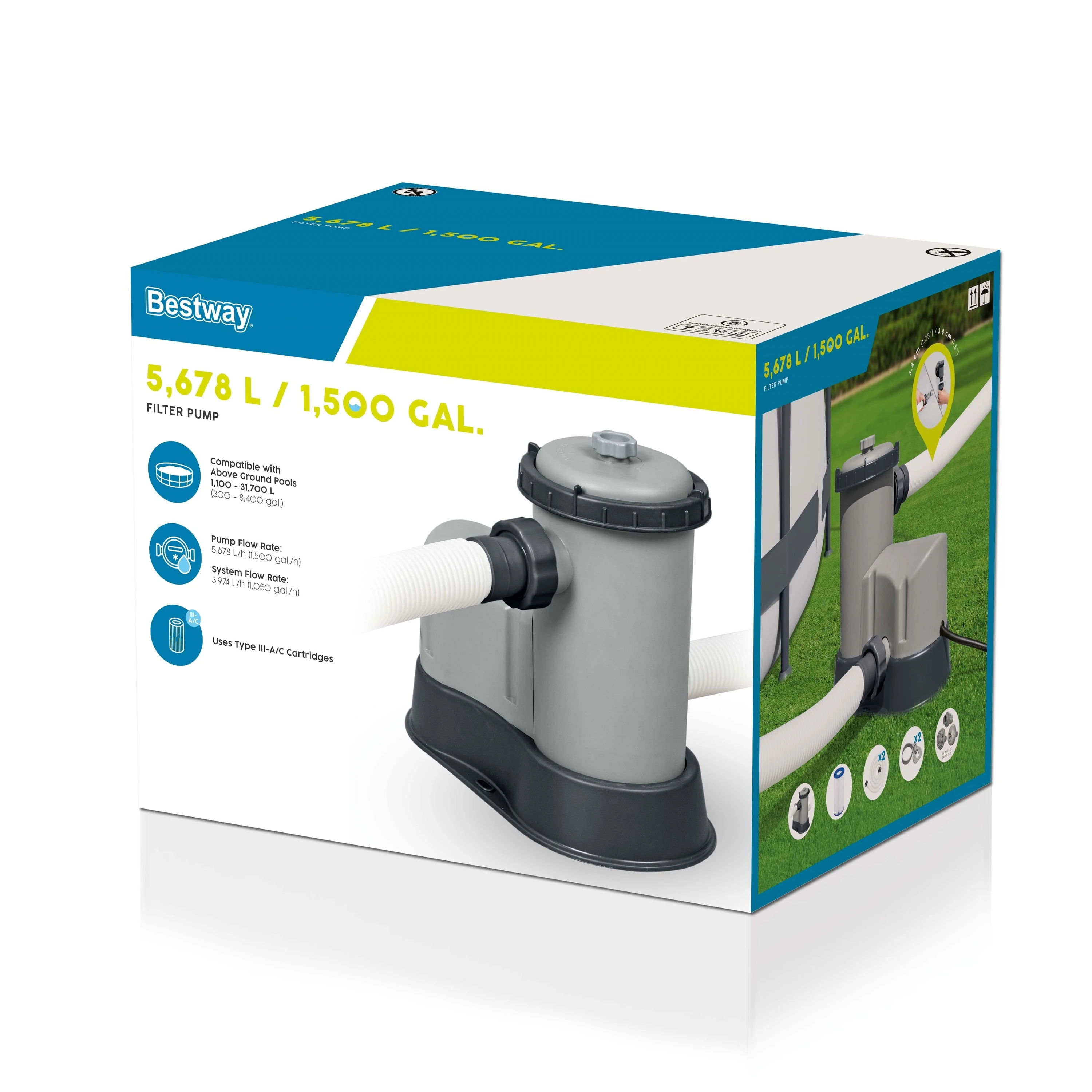 Bestway 58389 Inflatable Swimming Pool Pump and Filter Water Diaphragm PUMP Axial Flow Pump Standard Sewage HYDRAULIC