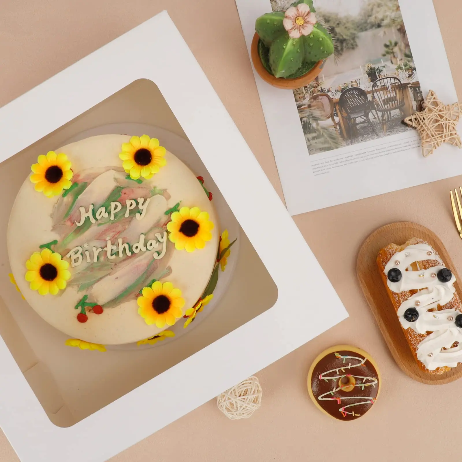 Hot Sale Packaging 12x12x6inch Custom Label Paper Cupcake Boxes Cake Box