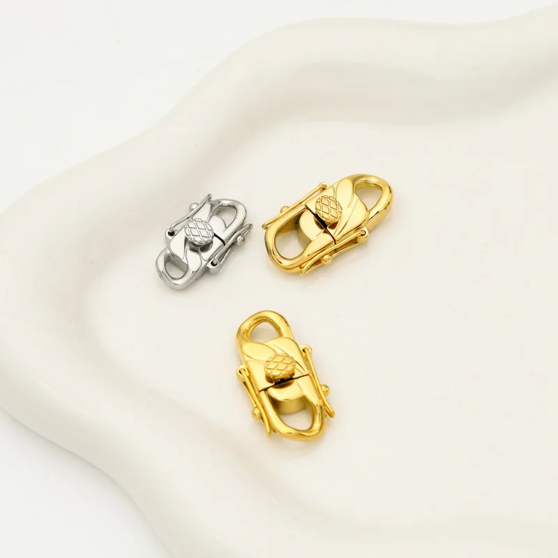 Faucet Stainless Steel Cuban Chain Buckle 18K Gold Fadeless Dragon Head Necklace Bracelet Tail Clasp DIY Jewelry Accessories