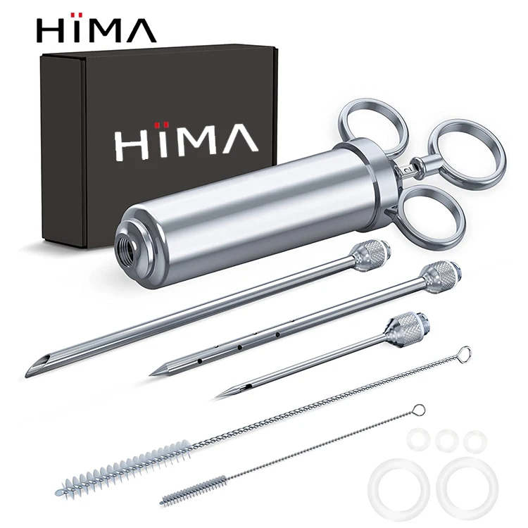 Meat Injector Syringe Kit 3 Marinade Needles Versatile Turkey Injector Large Capacity Marinade Meat Injector