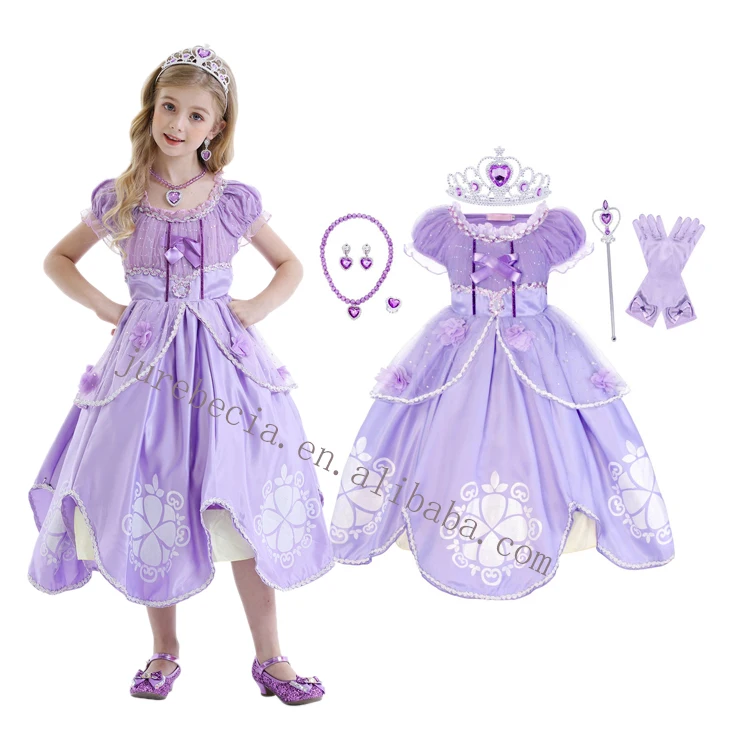 Girls Sofia Princess Dress Halloween Costume for Girl Kids Cosplay Rapunzel Vestidos Gown Birthday Wedding Party Dresses