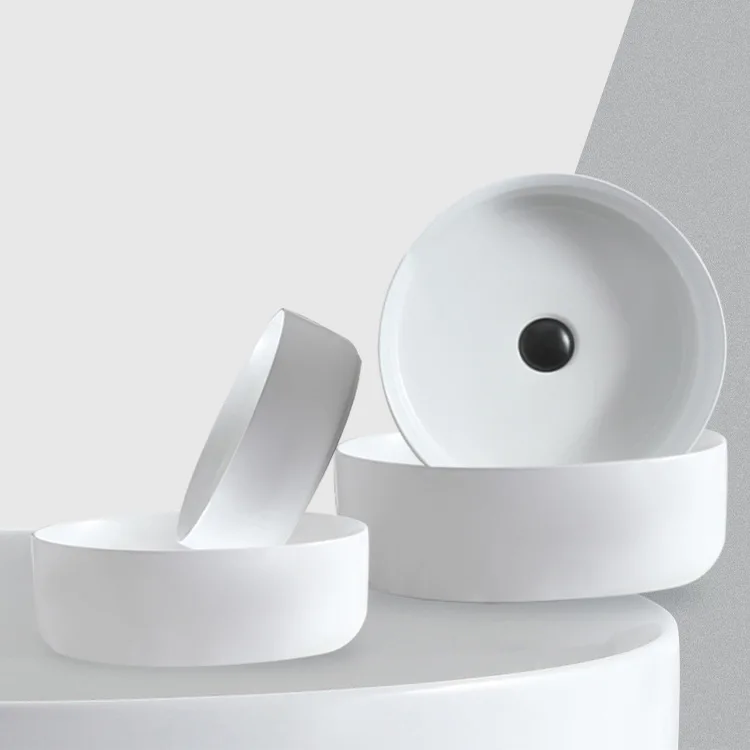 Bathroom Vessel Sink Hand Wash Basin Hot Sale Gold Oval Countertop Ceramic Black Red White Light Stone OEM Item Surface Packing