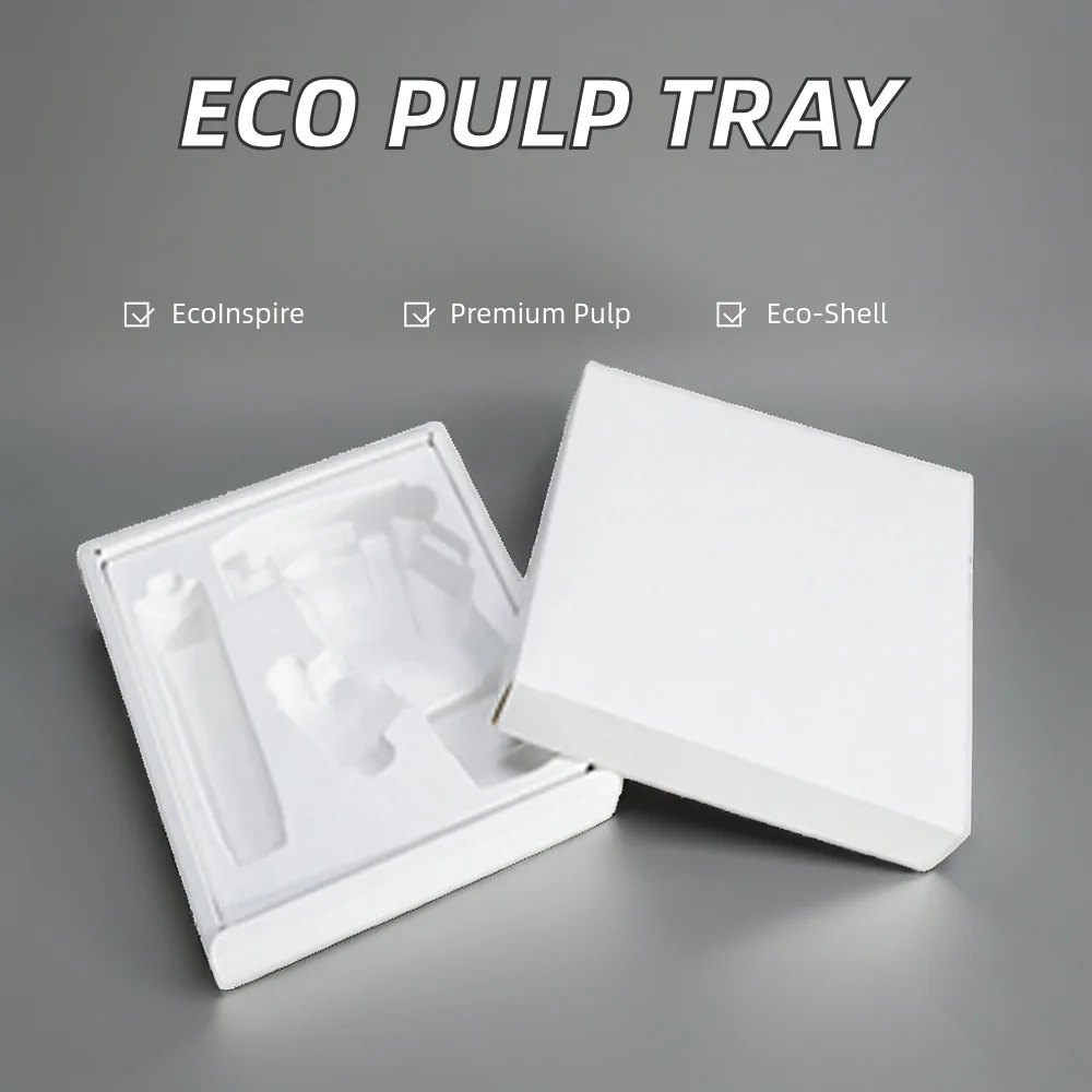 Biodegradable Recycled Tray Molded Packaging Wet-Pressed Sugarcane Bagasse Paper Factory Protect Unbleached Eco-Friendly