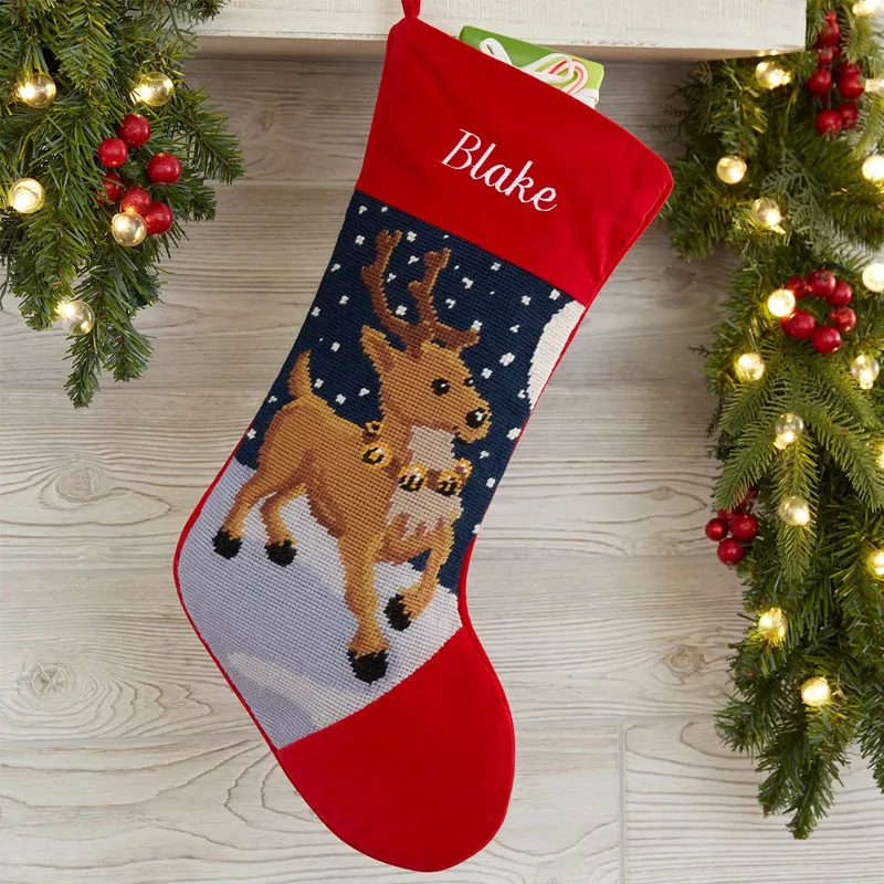 Personalized felt Christmas stocking Custom Christmas Stocking Traditional Christmas Stockings