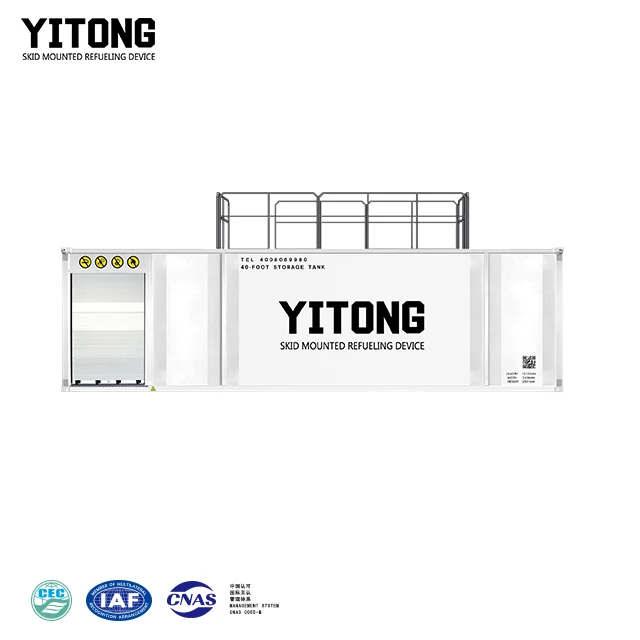 China supply 40ft skid mounted gas station fuel tank portable petrol mobile gas station equipment projects tank
