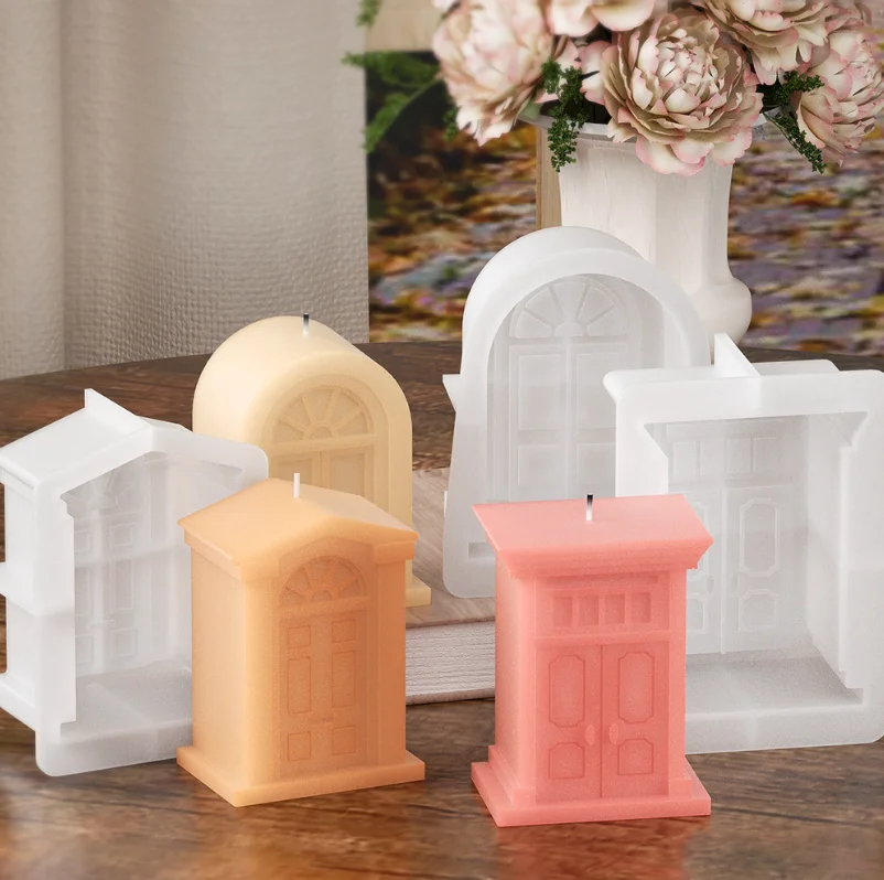 New door frame castle candle silicone mold Thickened house plaster decoration candle silicone mold