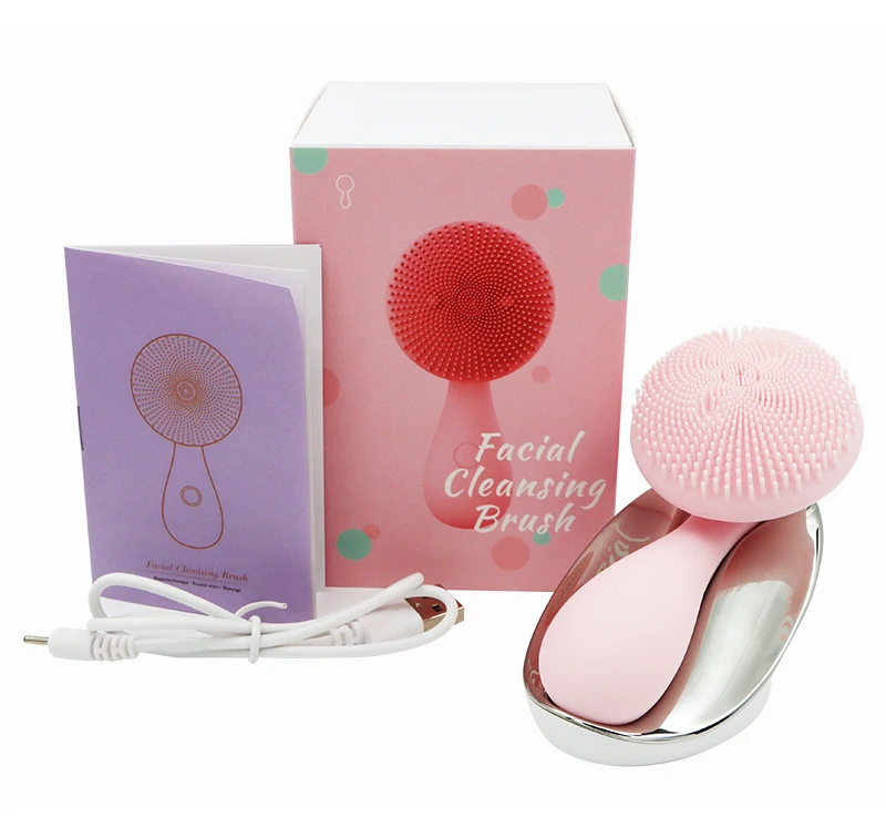 clean face brush deep cleansing ems vibration  electric silicone face brush facial cleansing brush