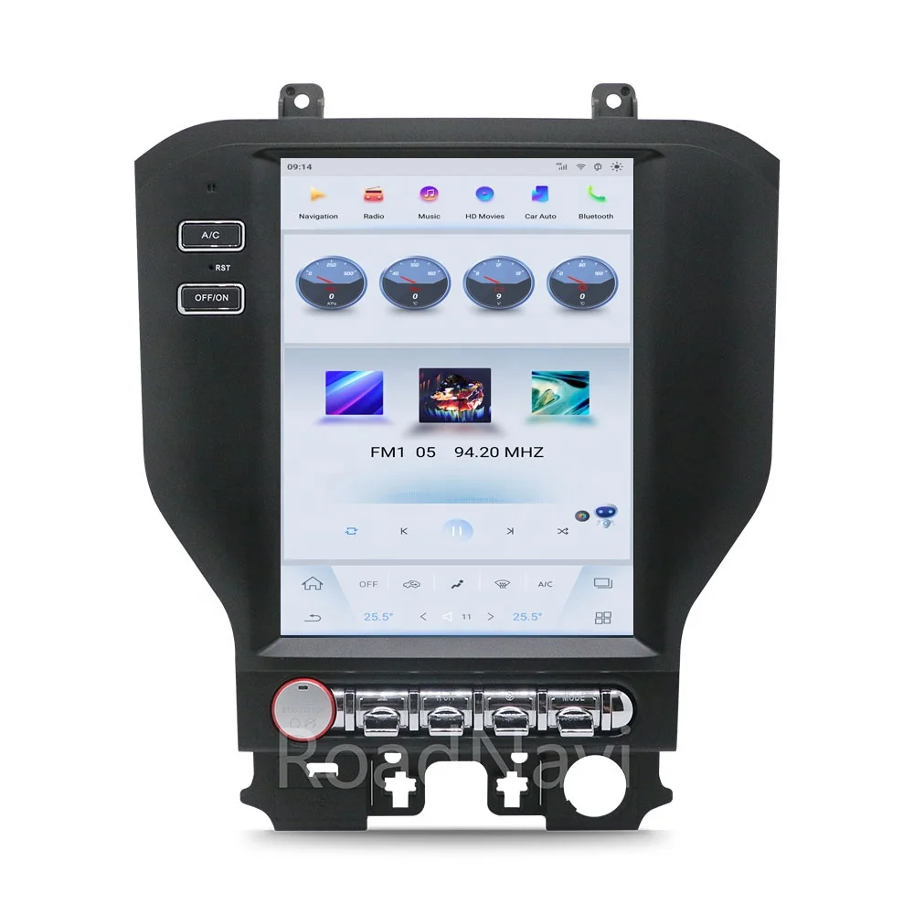 RoadNavi Android Car radio for Ford Mustang 2014-2021 Car Multimedia Player Wireless Carplay 4G 360