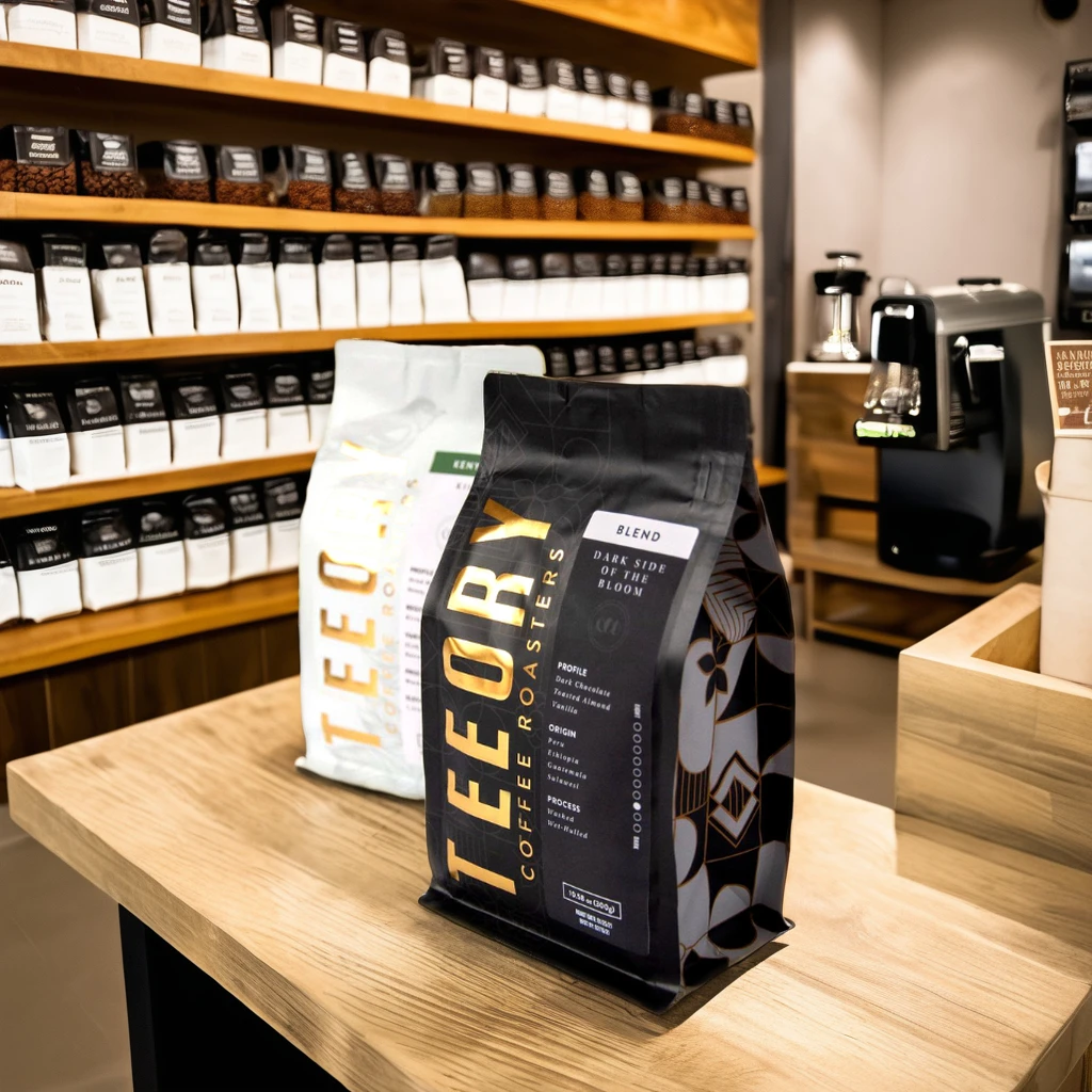 AT PACK Custom Coffee Bags USA SA AU Coffee Beans Packaging 250g 12oz 5lb Sustainable Coffee Packaging Bag With Valve And Zipper