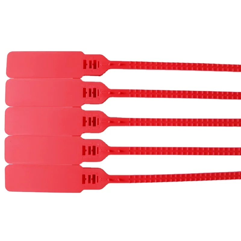 410mm double lock PP material red blue yellow tamper proof numbered plastic locking seals for post office