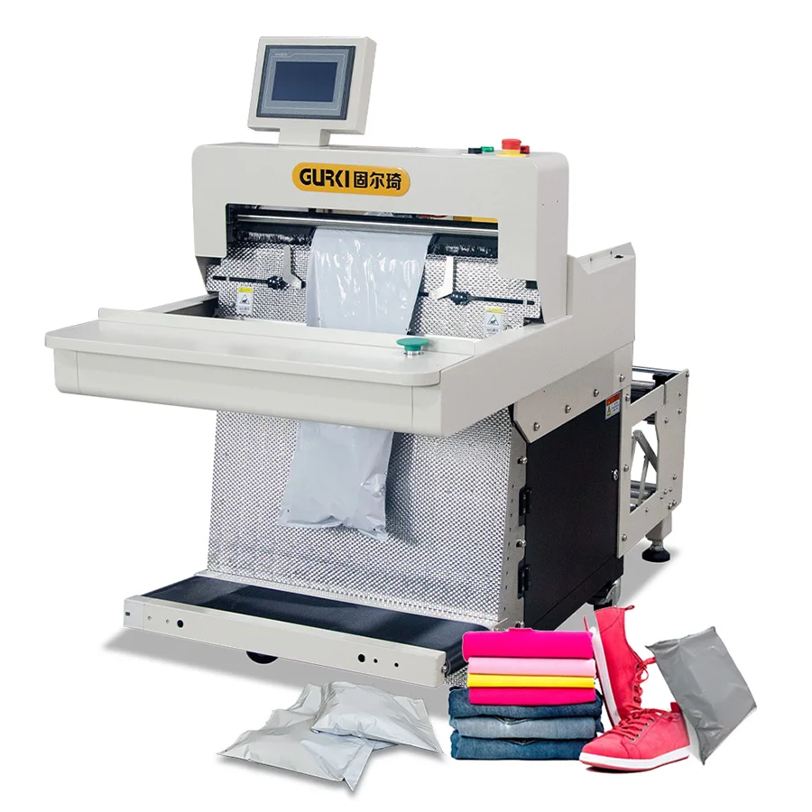 Gurki GS60D Rollbag Automatic Bagger With Label Printer Applicator Option Ecommerce Packaging Machine