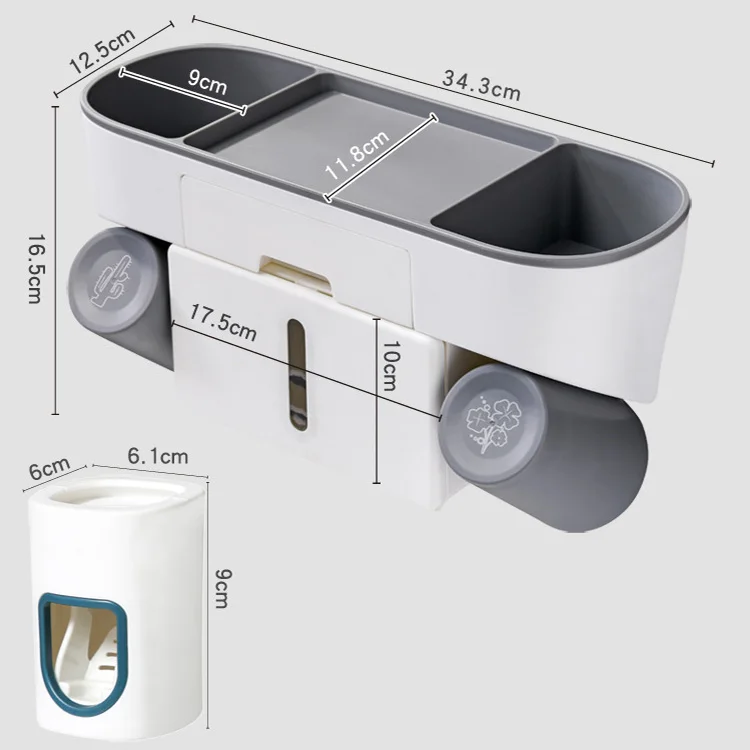 Многофункциональная полка для хранения вверх дном, автоматический диспенсер для зубной пасты в ванную комнату, полка, держатель для зубных щеток