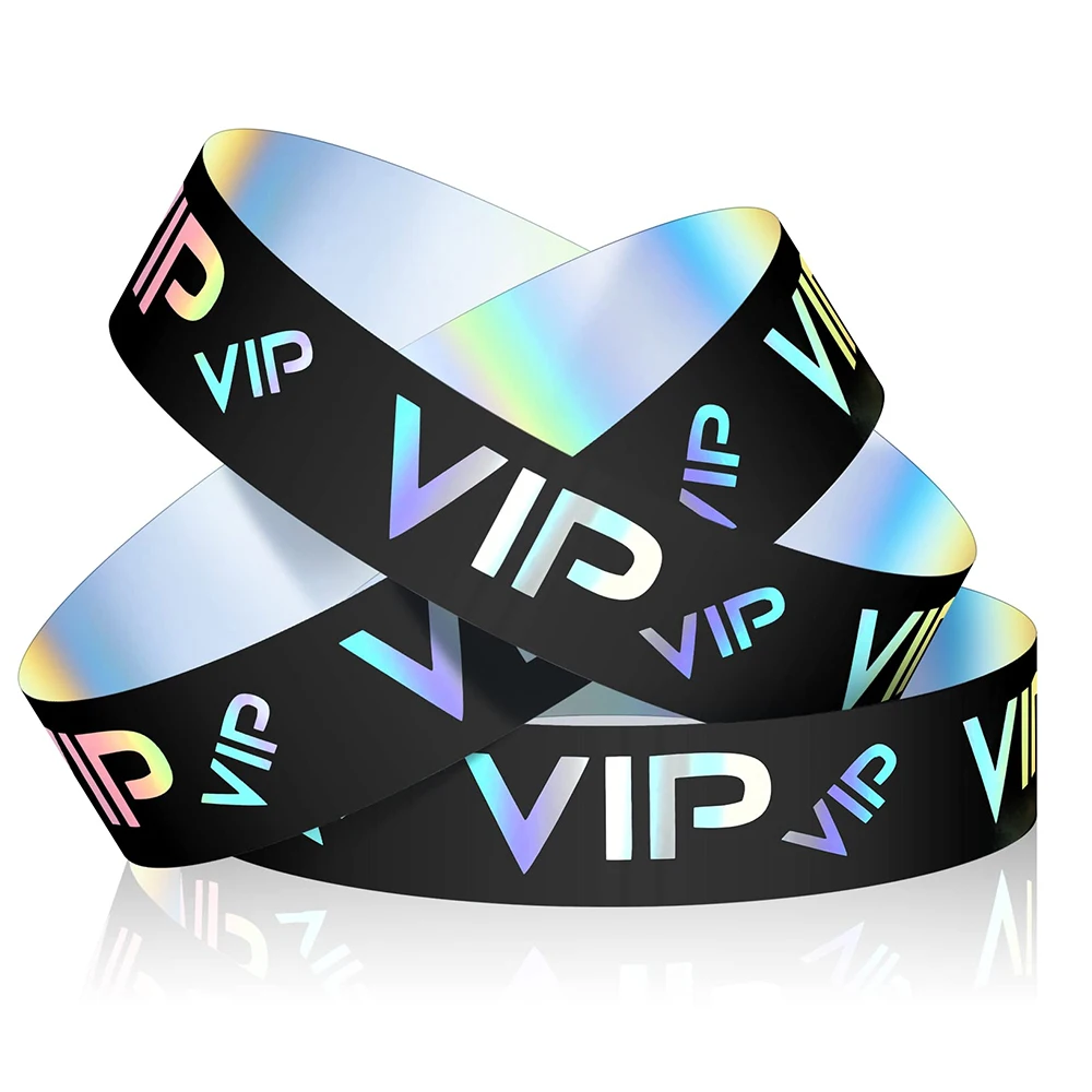Custom disposable tear-resistant Wrist Bands paper Bracelets VIP ID number wrist Bands for Events day