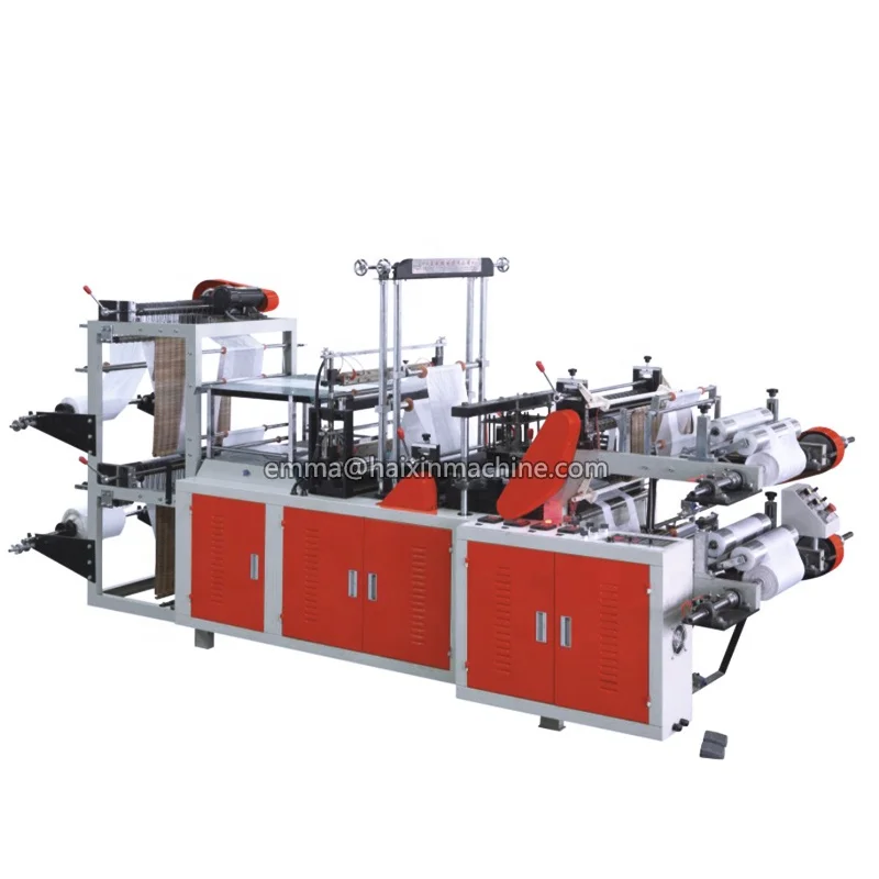 Plastic pre-open bag on roll making machine