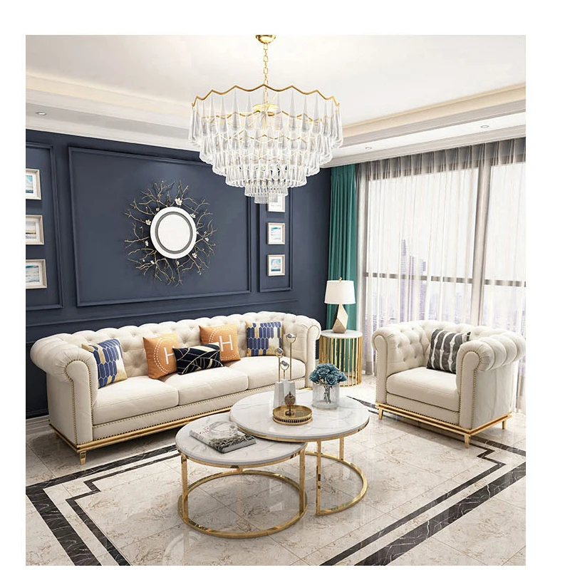 living room luxury model 3 seater fabric leather sofa modern upholstered living room furniture leather sofa set