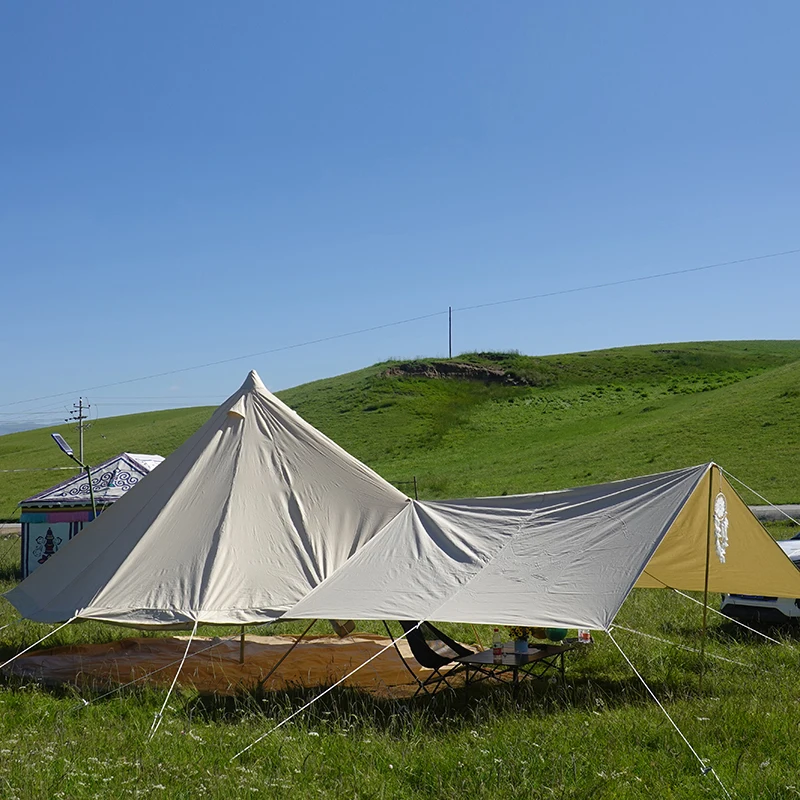 large round canvas outdoor tent