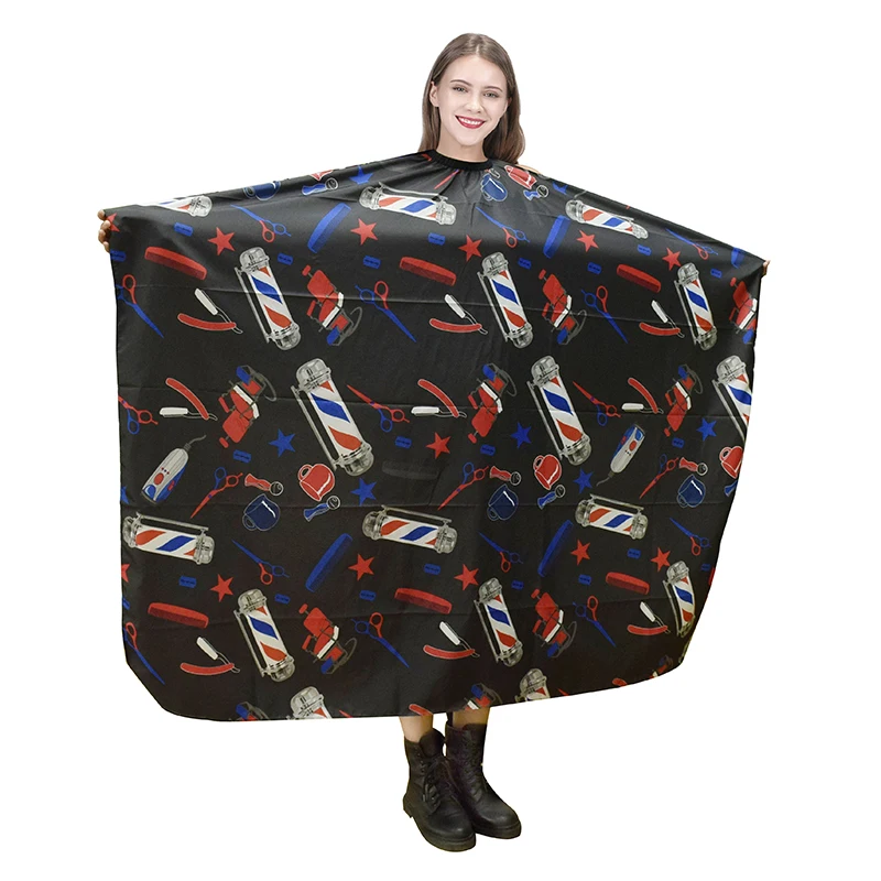 Free Sample Factory Wholesale Barber Hairdresser Apron Hair Cutting Cape Salon Barber Pole Hair Styling Gown