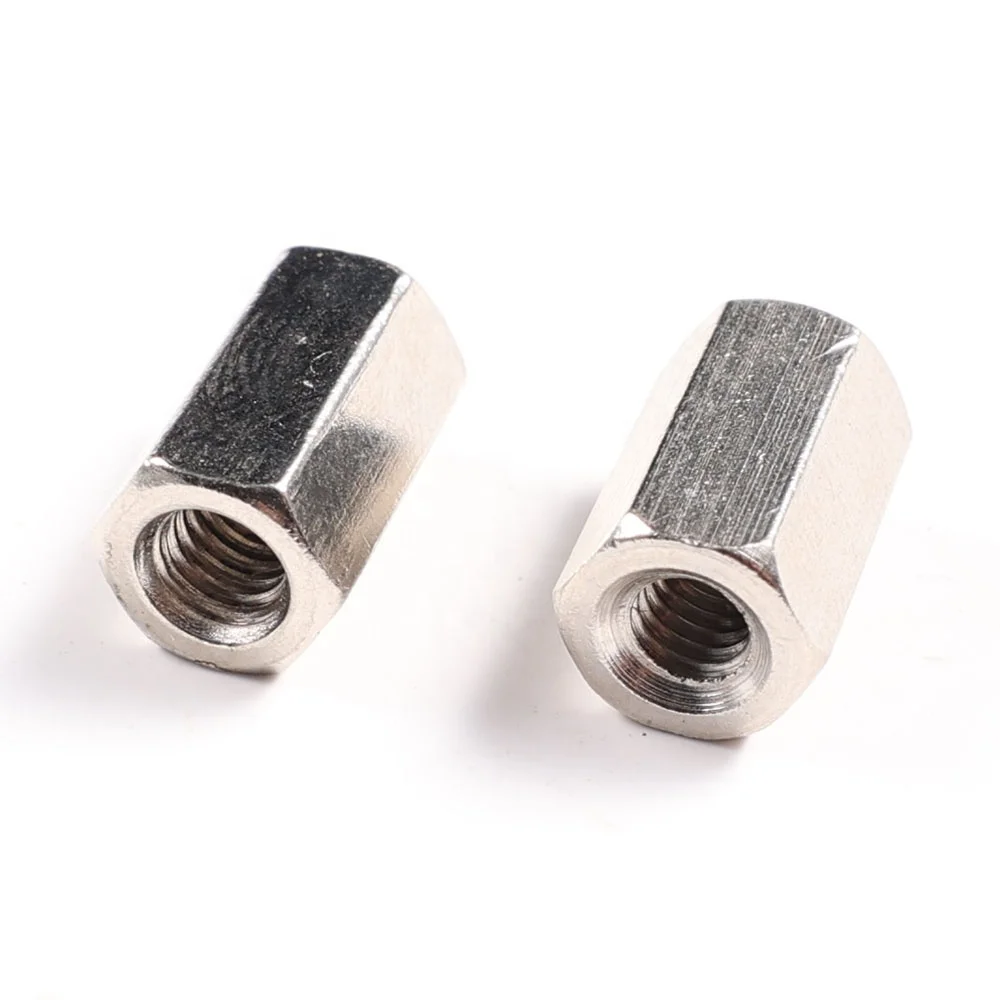 Customized SUS304 A2 A4 Stainless Steel Round Coupling Nuts Hex Standoff Hex Long Nuts