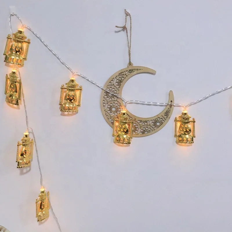 LED Ramadan Metal String Lights Battery  Kerosene lamps for festival, party decoration