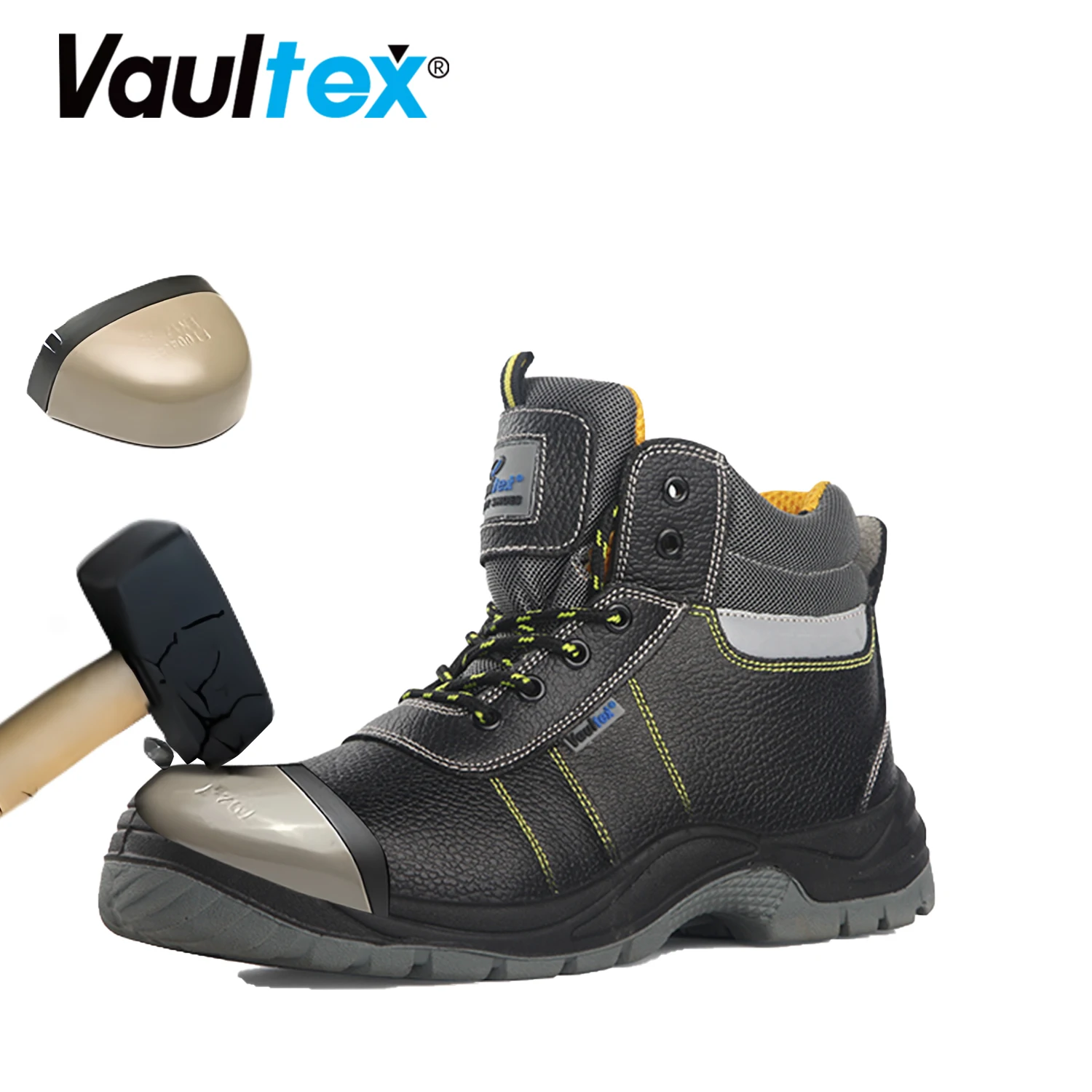 Vaultex Custom Security S3  Waterproof Leather Work Boots Steel Toe Anti-Puncture-Smashing Safety Shoes For Men Industrial