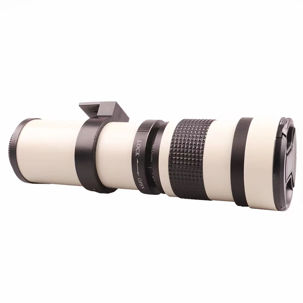 White HD 420-800mm F/8.3 MF Supper Telephoto Lens W/ 3 in1 Cleaning kit for Nikon 1 Mount J1 J2 J3 J4 J5 V1 V2 SLR Camera