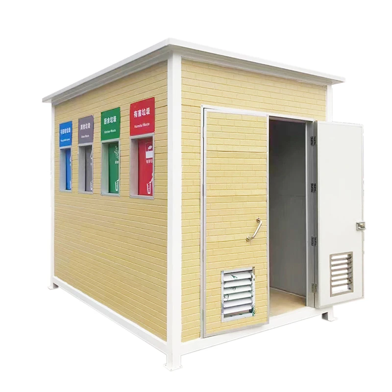 Nordic style metal garbage sorting kiosk metal kiosk for park square scenic community school
