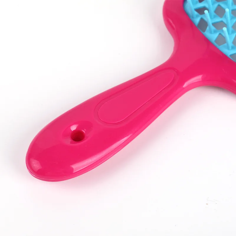 FX-HT49 Salon Styling Hair Comb Wide Teeth Nylon Bristle Custom Logo Round Edge Massage Detangling Plastic Curly Hair Home Use