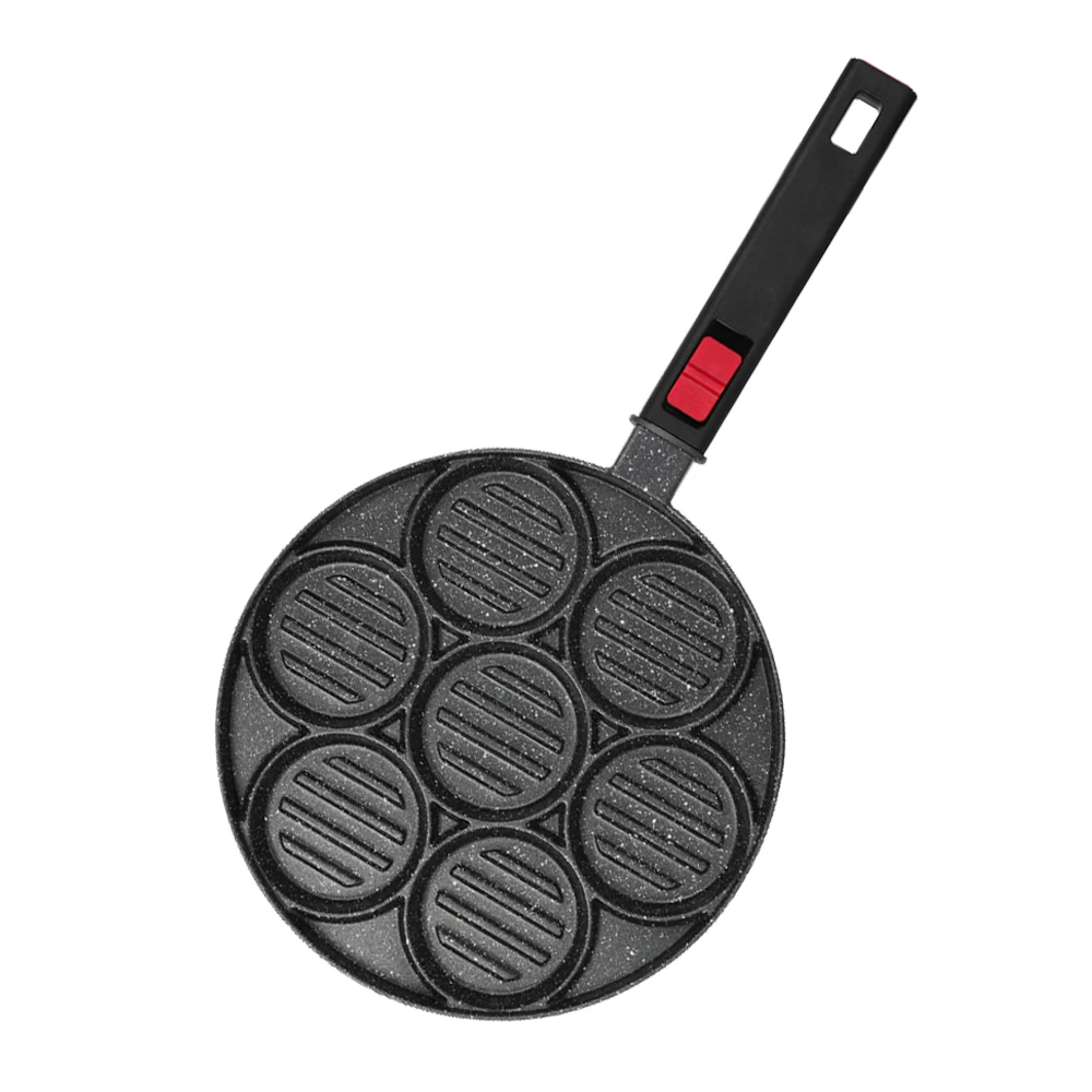 7 hole Non-stick Aluminium detachable handle fry pan fried egg pan pancake mold pancake maker breakfast pan egg waffle fryer pot