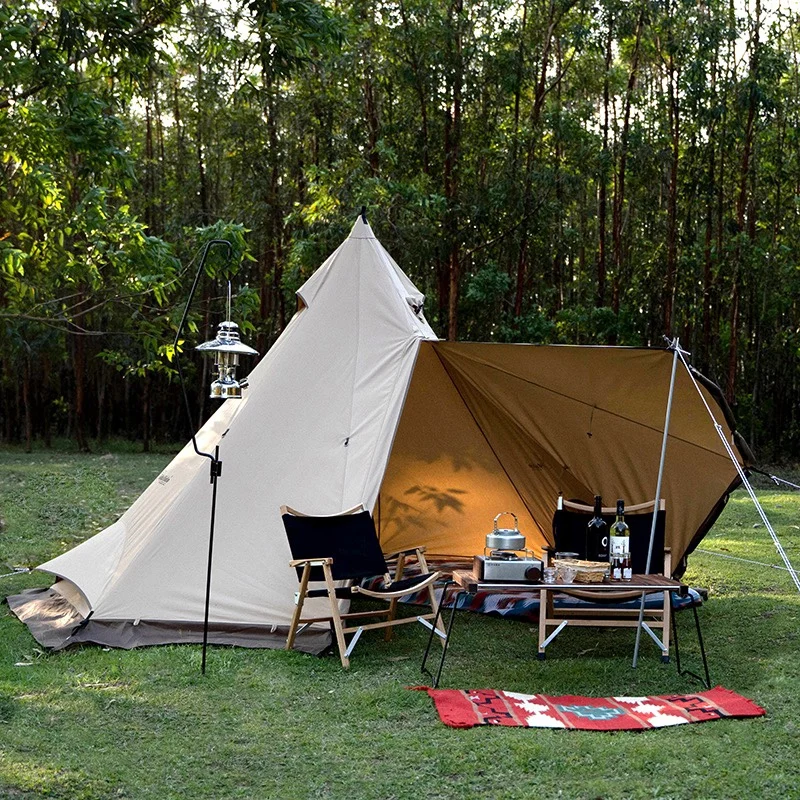 2021 Cotton Outdoor Tents Glamping thick Teepee Tent Waterproof Pyramid Indian Tent 3-5 people