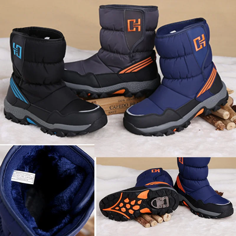 Waterproof shoes With antiskid buckle winter snow boots keep warm